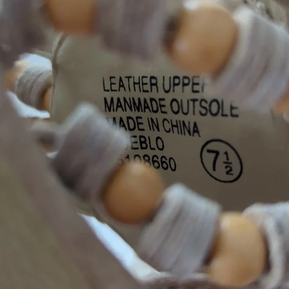 Earth Shoe Beaded Gelron 2000 Comfort First Leather Thong Sandal 7.5 Tan Brown - Picture 4 of 13